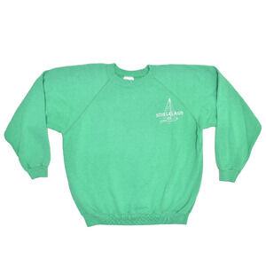 Vintage Hanes Shillelagh Sailing Boat Green Crewneck Sweatshirt Size XL USA